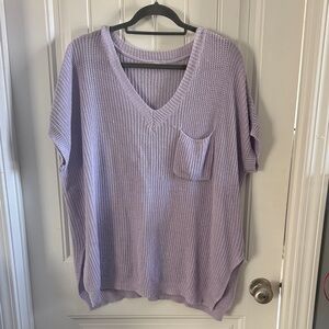 JODIFL Lavender V-Neck Sweater